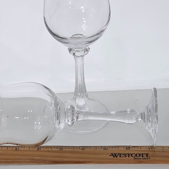 2 Mikasa Ardmore Wine Glasses 8" ribbed stem fine crystal fluted rim Germany - Picture 7 of 8